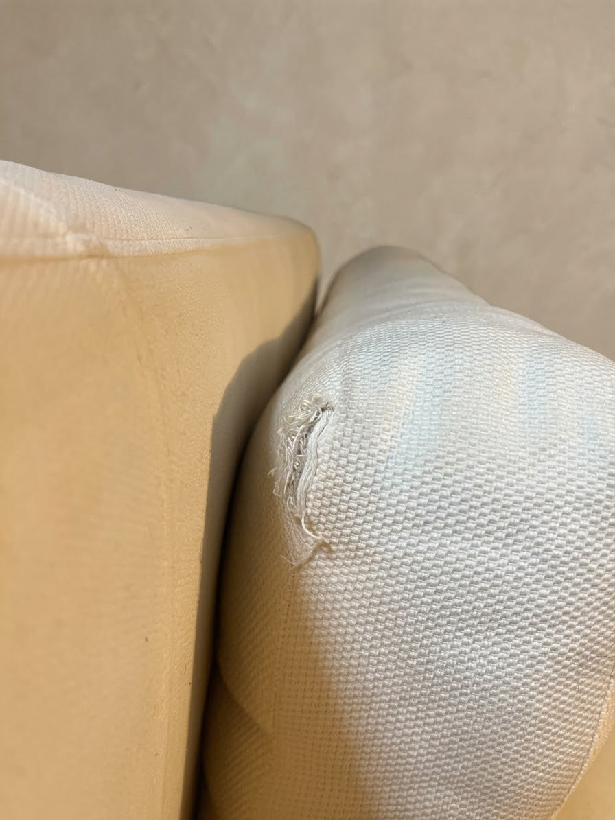 Crate & Barrel Petrie 86" Midcentury Sofa — Cream