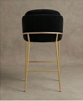 Rove Concepts Angelo Barstools – Set of 2 – Black Velvet & Brass