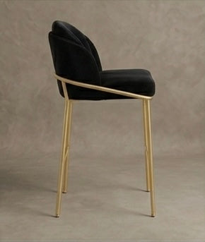 Rove Concepts Angelo Barstools – Set of 2 – Black Velvet & Brass