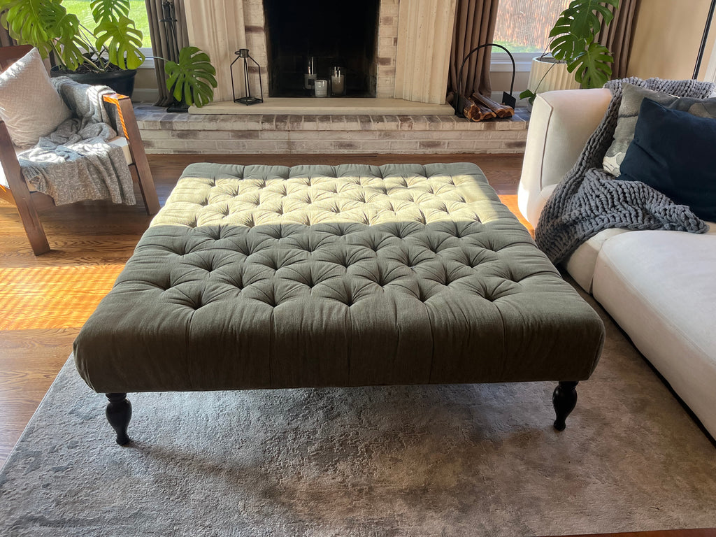 Restoration Hardware 60” Square Tufted Ottoman