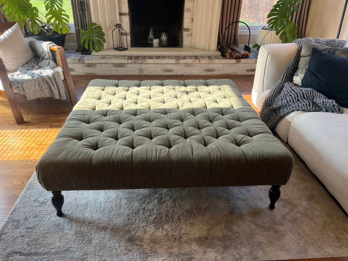 Restoration Hardware 60” Square Tufted Ottoman