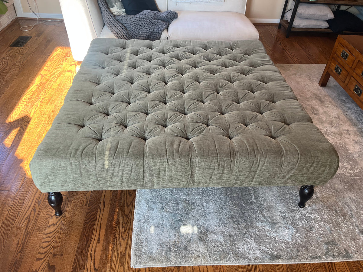 Restoration Hardware 60” Square Tufted Ottoman