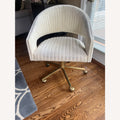 CB2 Channel Ivory Velvet Office Chair