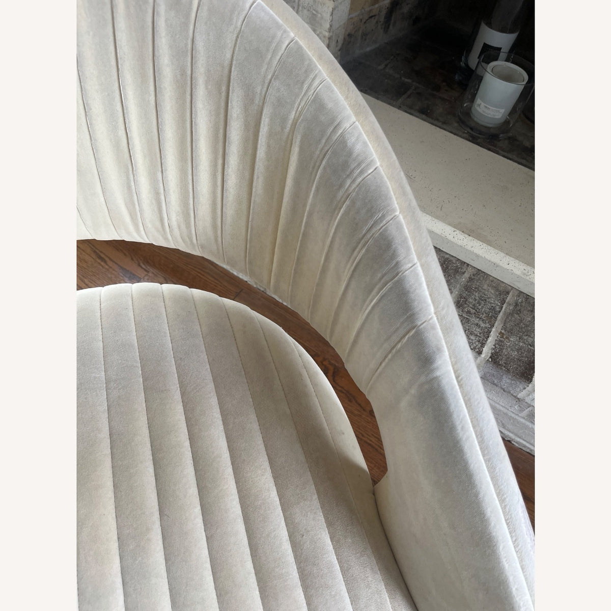 CB2 Channel Ivory Velvet Office Chair