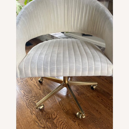 CB2 Channel Ivory Velvet Office Chair