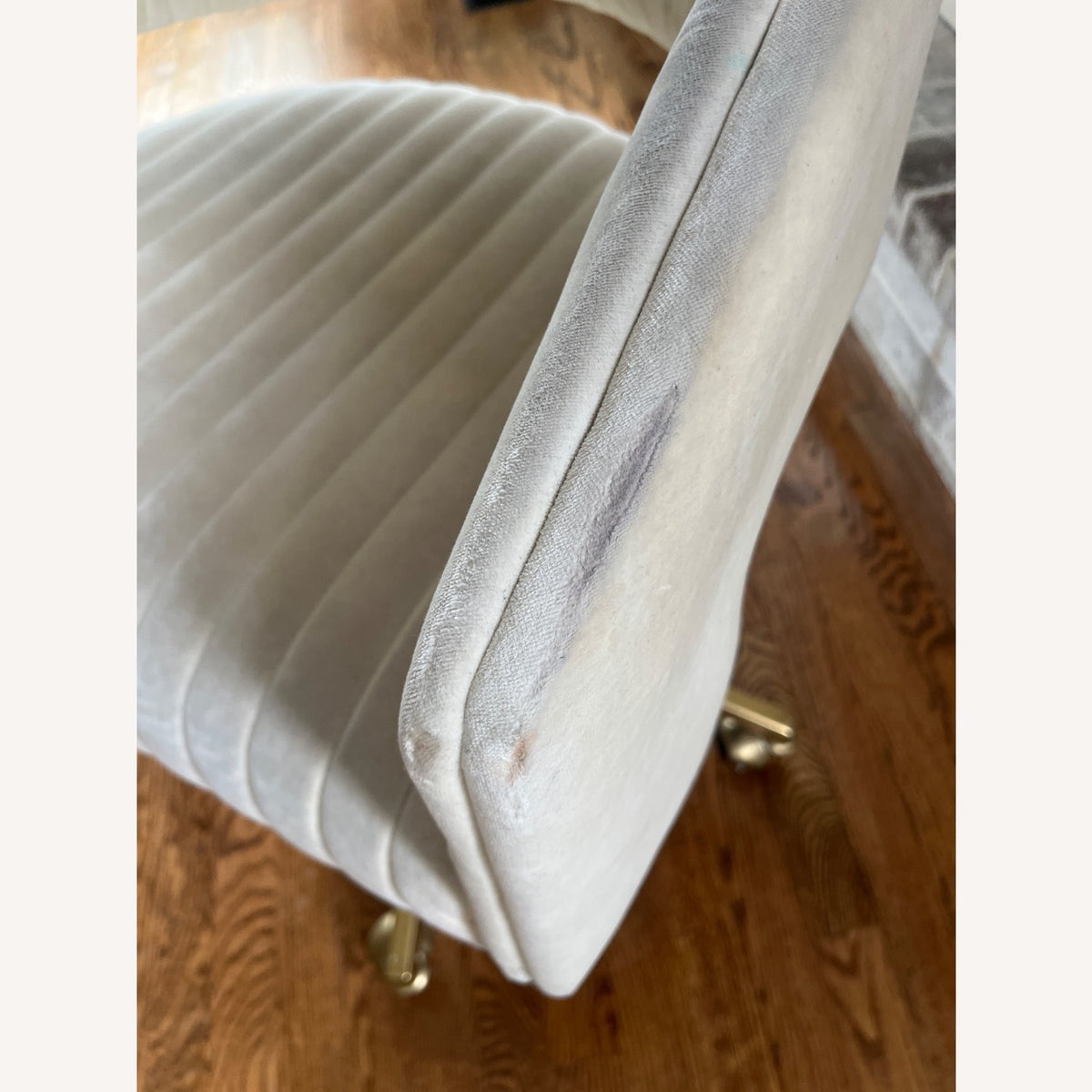 CB2 Channel Ivory Velvet Office Chair