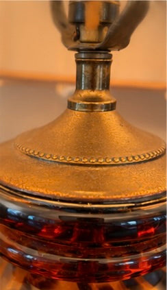 Vintage Tortoise Shell Glass Table Lamp | Statement Accent Lighting