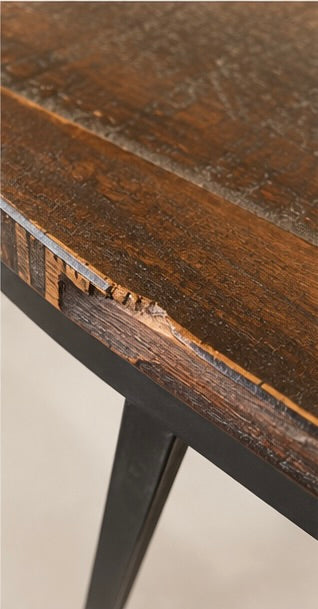 Rustic Solid Wood Two-Tier Console Table – Oil-Rubbed Bronze-toned Frame