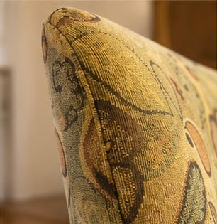 Vintage-Style Floral Upholstered Slipper Accent Chair